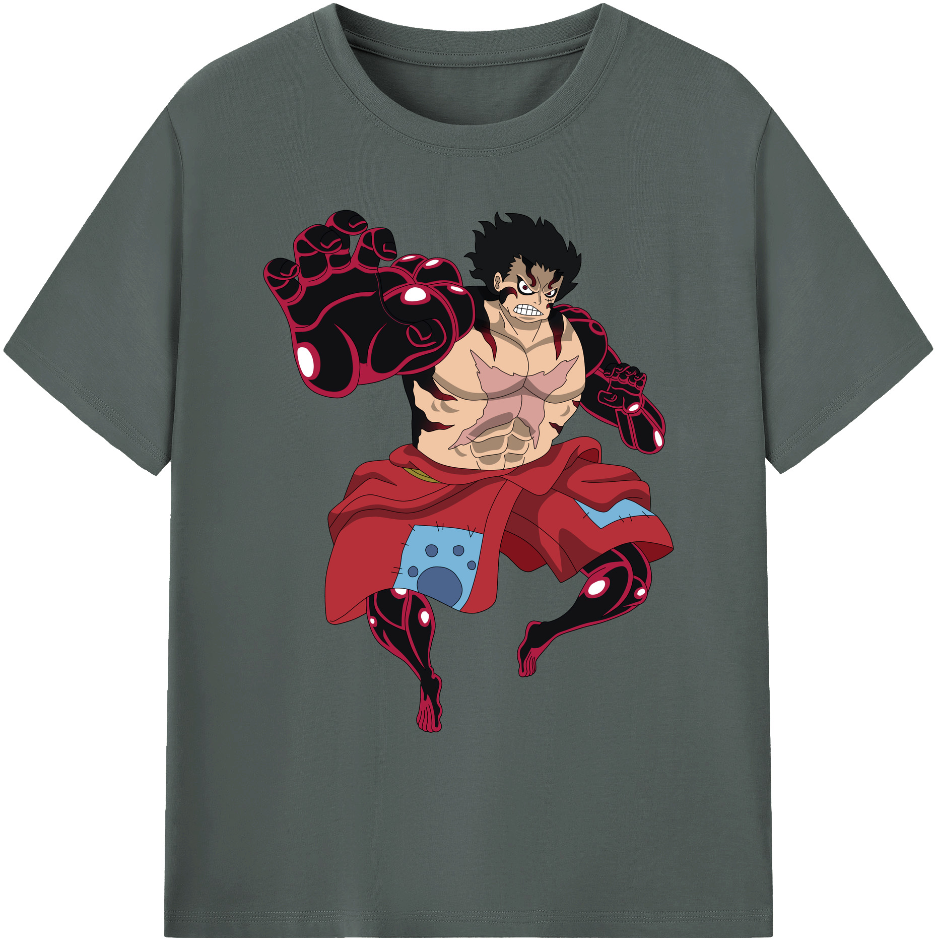 ワンピース モンキー・D・ルフィ ONE PIECE Monkey D. Luffy 綿100％ メンズ半袖Tシャツ｜肌触りやわらか＆通気性